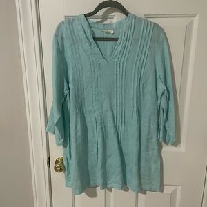 Aqua 1x linen tunic